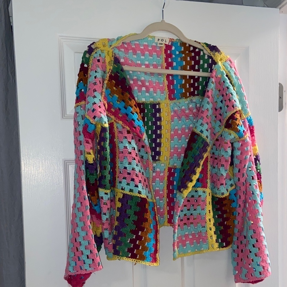 POL NWOT one size Granny Square Cardigan